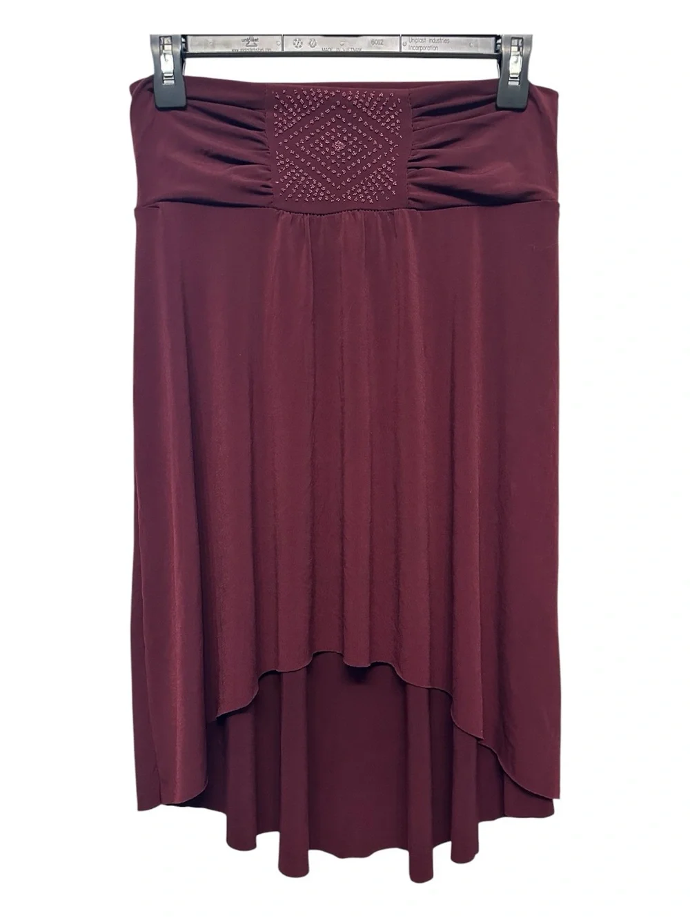 Vintage Y2K Tempted Wine High-Low Skirt with Beaded Waist Size Small